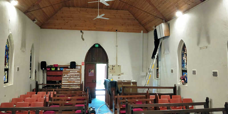 The speaker installation at Darlington Anglican Church