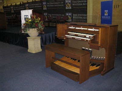 The organ on hire to UWA for the graduation service