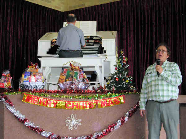 Carol singing after the 2010 Christmas lunch
