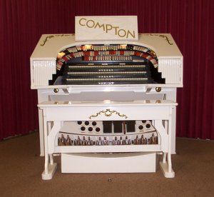 The console of the Compton organ taken in 2001