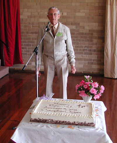 Stan Higgott introducing the cake cutting ceremony at our 2008 anniversary concert