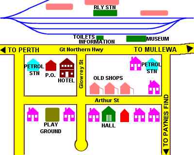 Map of the town of Wubin