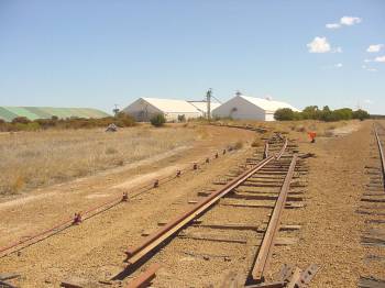 The spur to the wheat bins